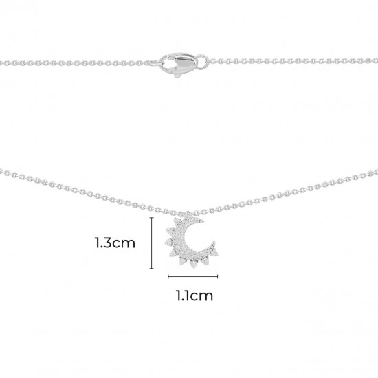 Little Moon Silver Necklace For Women