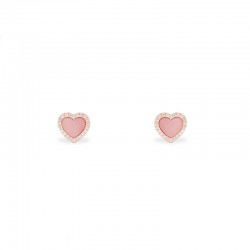 Rose Gold Pink Heart Earring