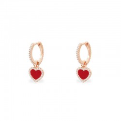 Rose Gold Red Earrings For Womens