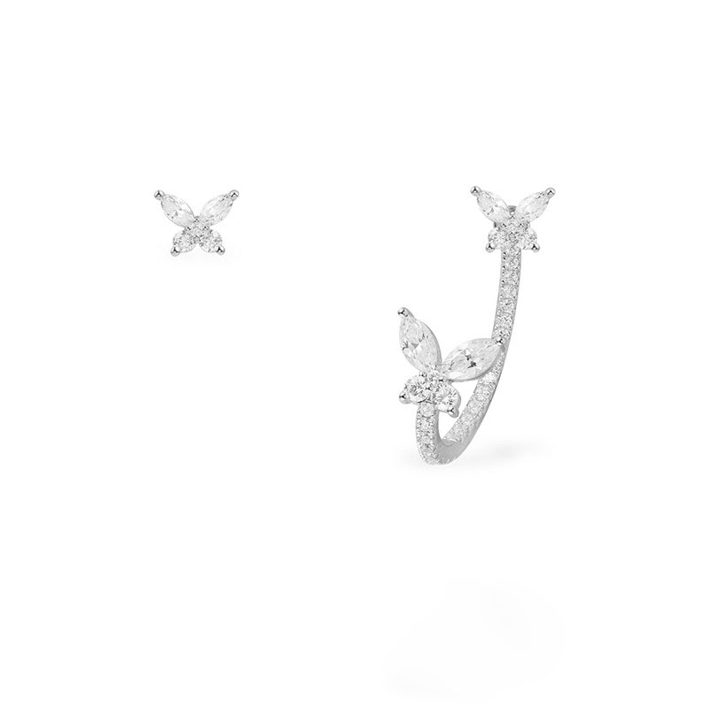 Silver Butterfly Earrings For Women