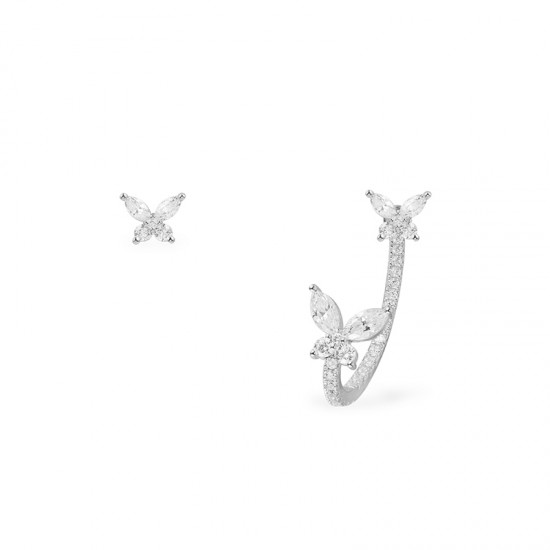 Silver Butterfly Earrings For Women