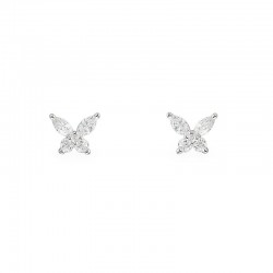 Silver Butterfly Stud Earrings For Women