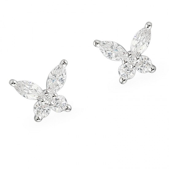 Silver Butterfly Stud Earrings For Women